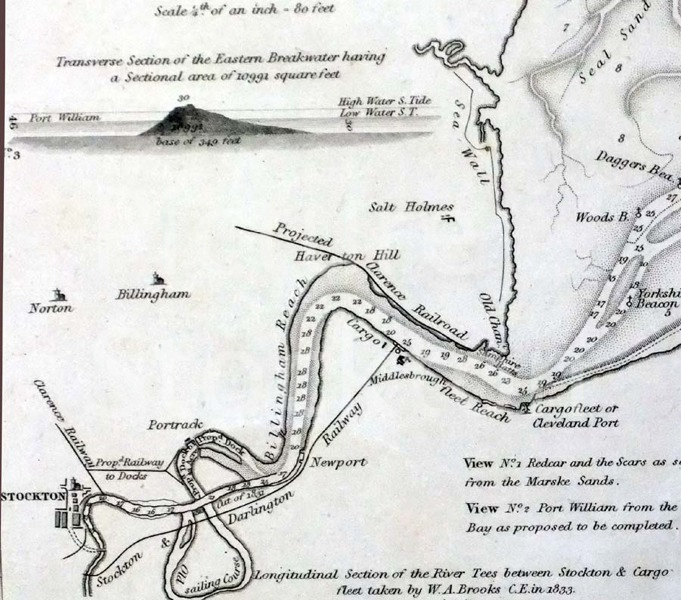 River Tees Walk Map Map Of River Tees 1833 | Picture Stockton Archive